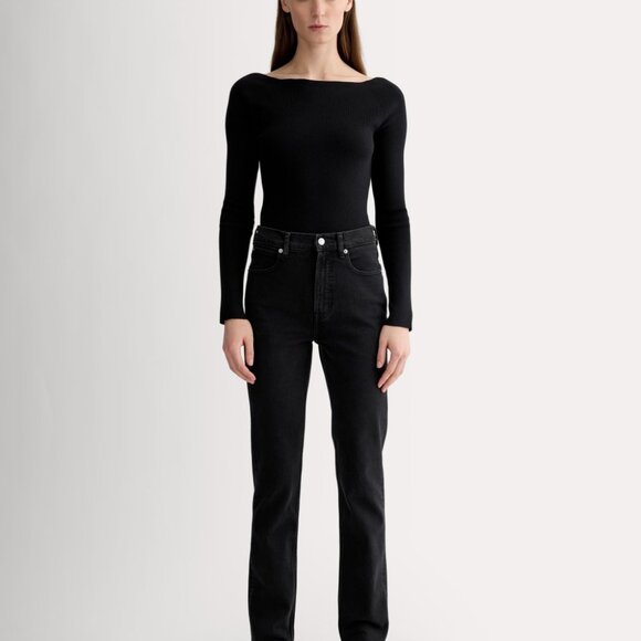 NWT Everlane Women's Way-High Slim Jean in Coal, Size 28, Cotton/Denim - Picture 2 of 2